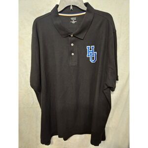 Hampton University Pirates Polo Shirt 2XL Black Embroidered HU logo Fan Wear
